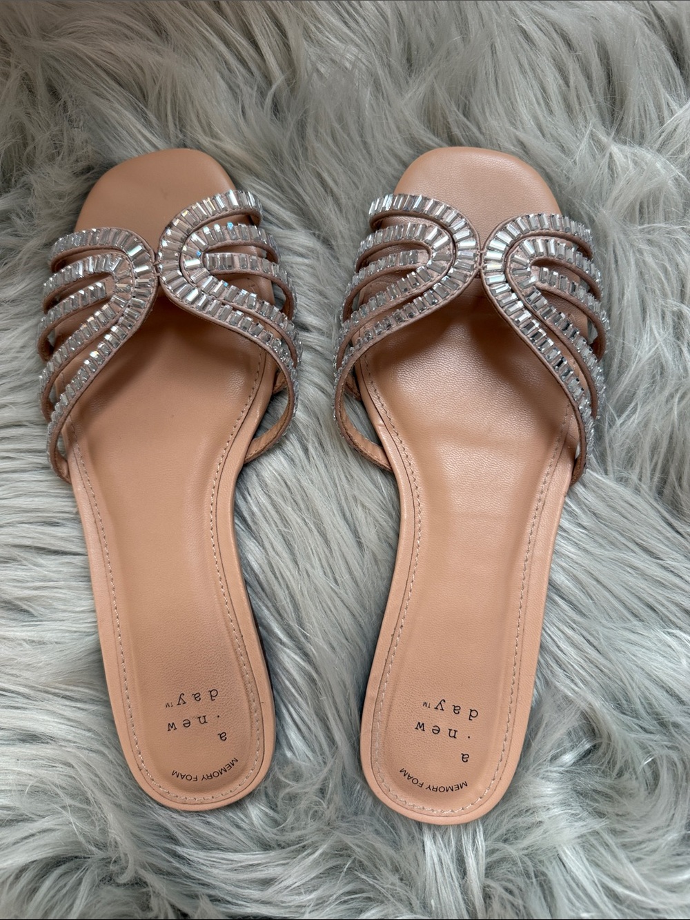 a new day Blush Beaded Slide Sandals